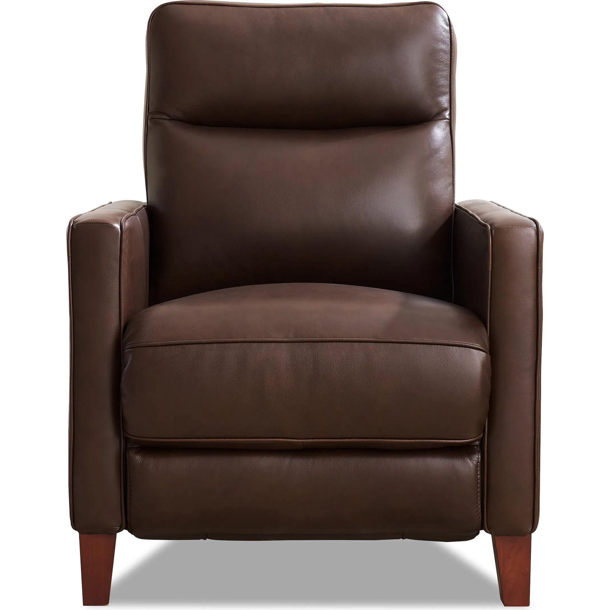 Ashby Zero Gravity Leather Recliner by Hydeline in chestnut brown. Made from leather/split, solid hardwood kiln dried in a traditional style.