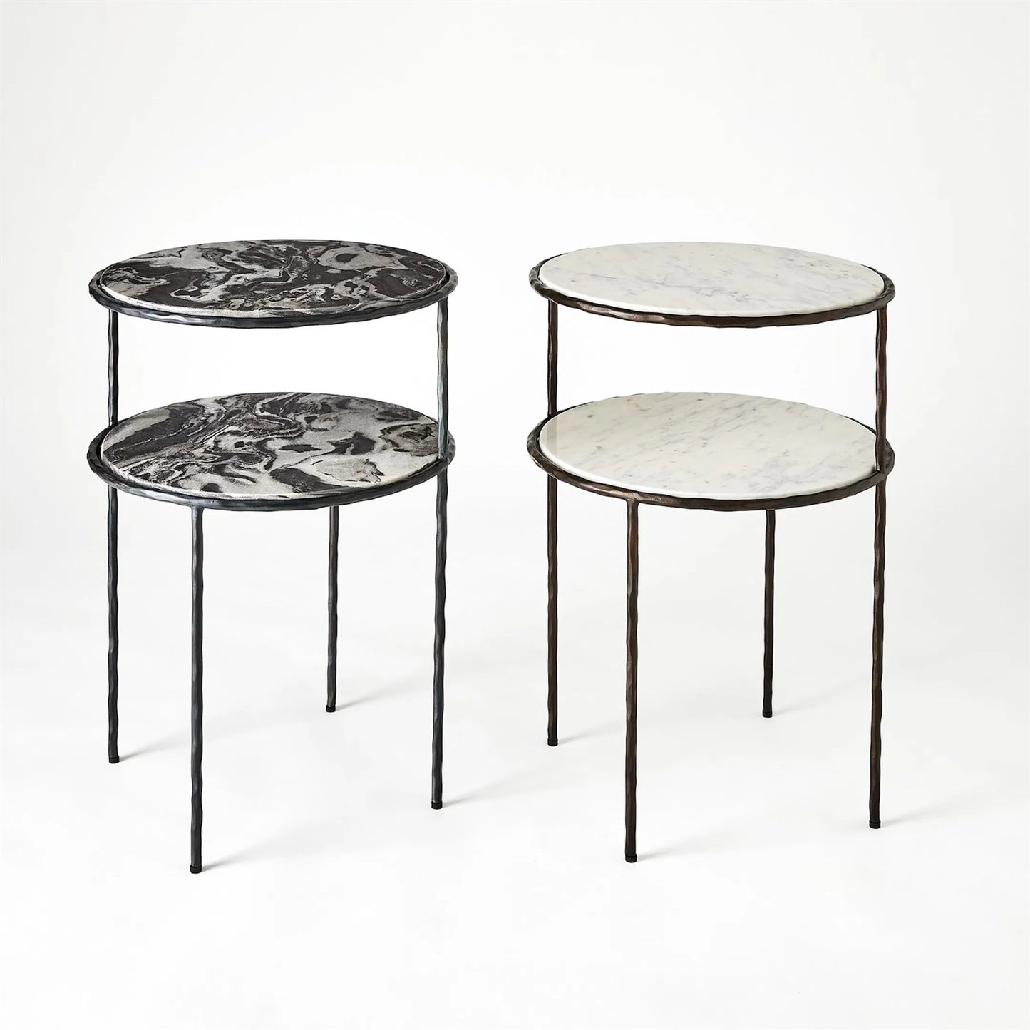 005 SI-2324276 | Additional Silo | Registrar Tiered Table by Global Views. Made from iron, grey baloon marble in a unique style.
