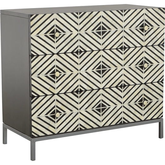 Sundries Willow 3-Drawer Chest by Fairfield Chair in brown and dark oak. Made from mango solids in a modern style.