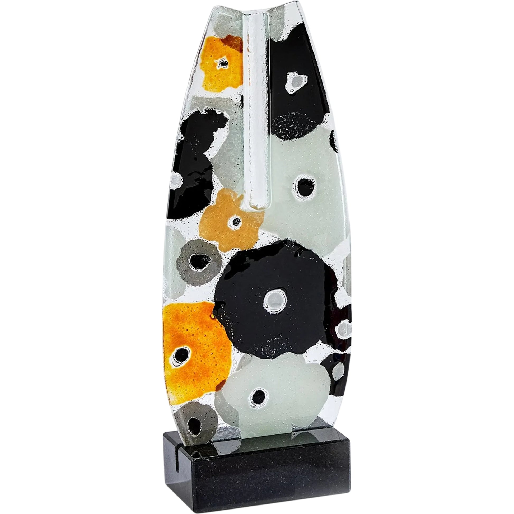 Fused Floral Vase by Global Views in clear. Made from unique in a eclectic & global style.