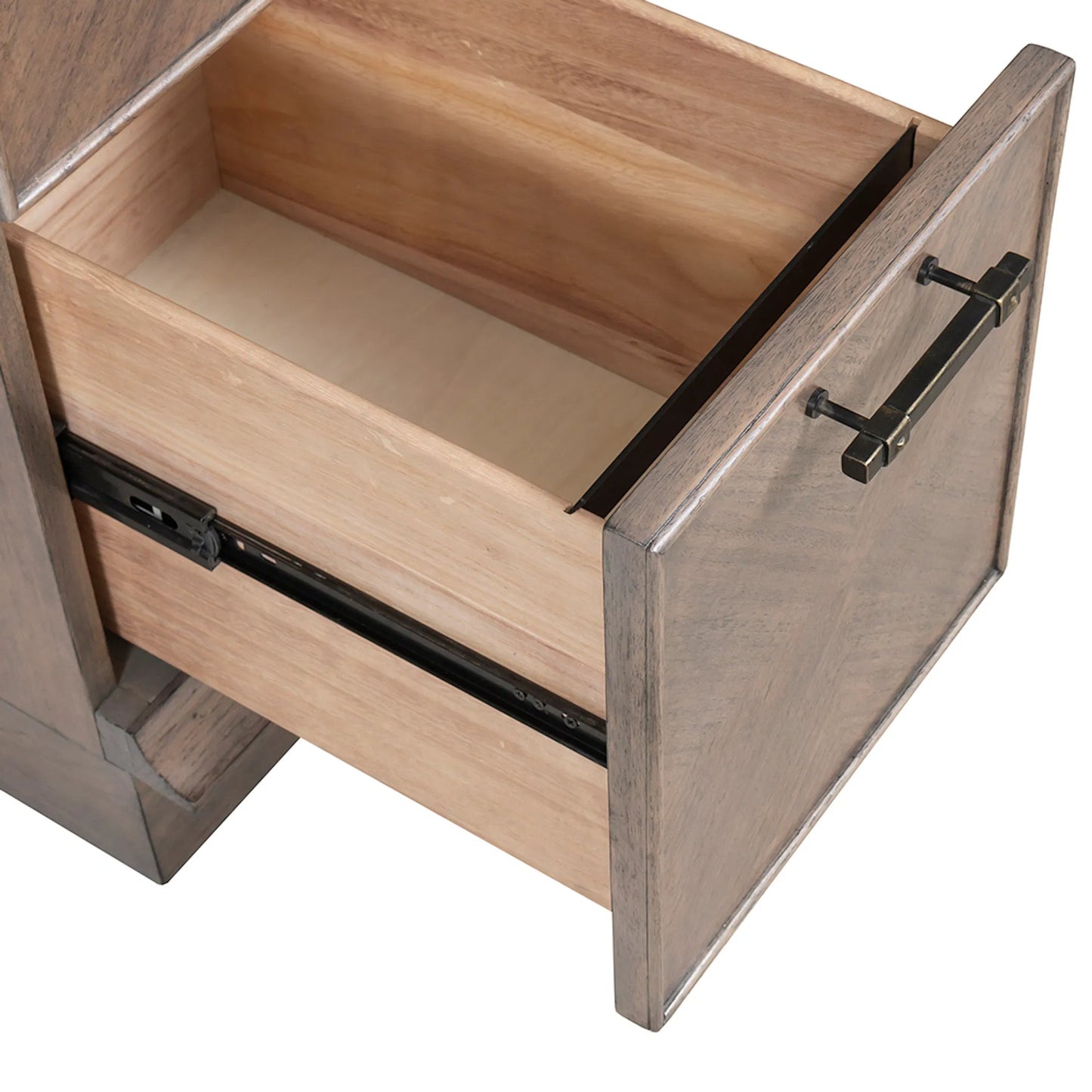 004 SI-2635971 | Additional Silo | Expedition Pedestal Desk by Fairfield Chair in brown and grecian clay. Made from figured eucalyptus, oak solids in a unique style.