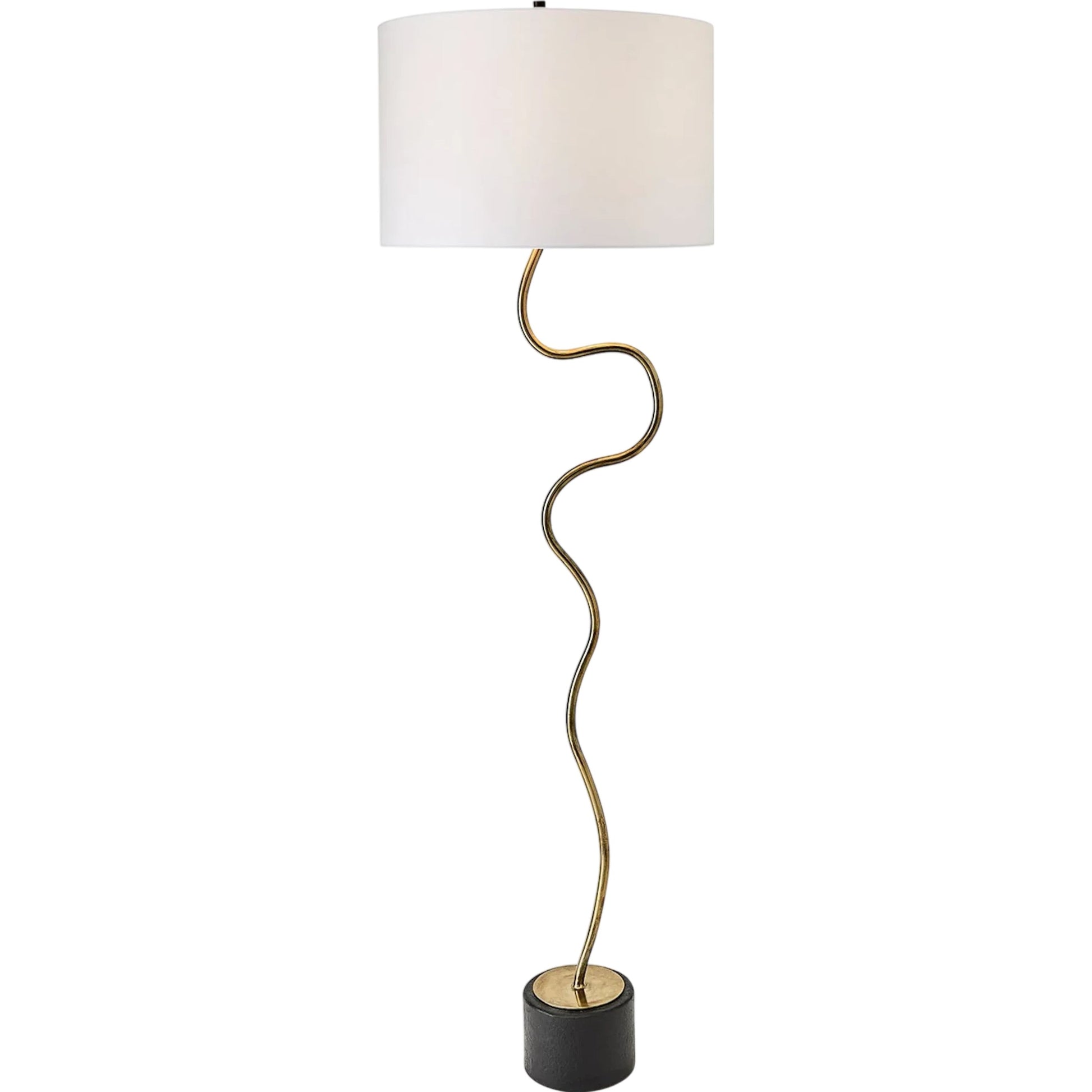 Loop Floor Lamp by Global Views in black, white, off-white, tan and brass. Made from unique in a unique style.