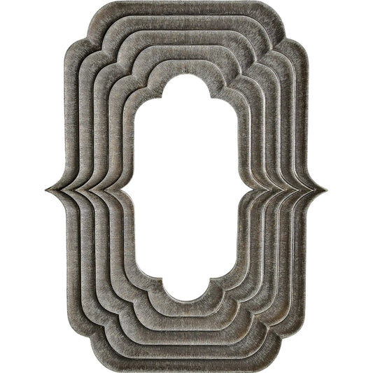 Sequential Mirror by Global Views in antique silver. Made from white metal, mdf in a unique style.
