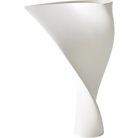 Euphonious Vase by Global Views in matte white and white. Made from unique in a unique style.