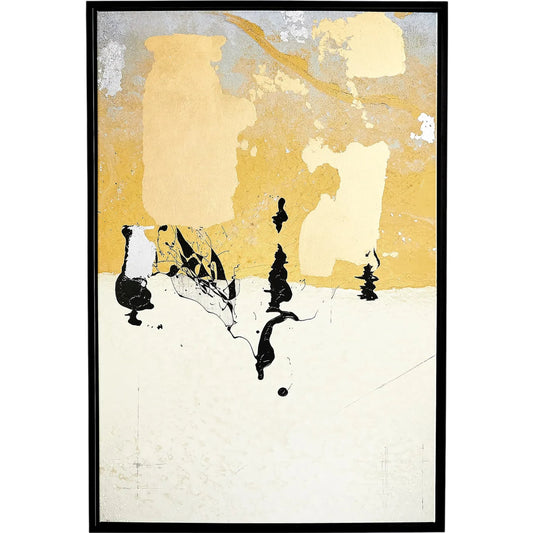 Gilded Art Canvas by Global Views in natural. Made from wood, canvas in a unique style.