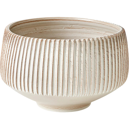 Vertical Ribbed Bowl by Global Views in natural. Made from ceramic in a unique style.
