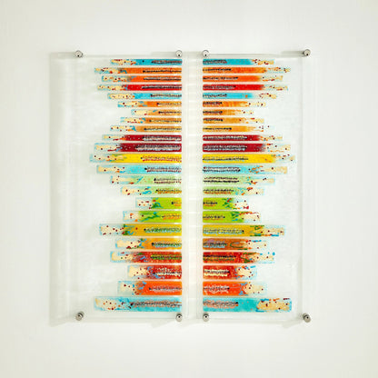 Sticks Fused Glass Wall Art by Global Views in sand, red, tan and clear. Made from unique in a eclectic & global style.