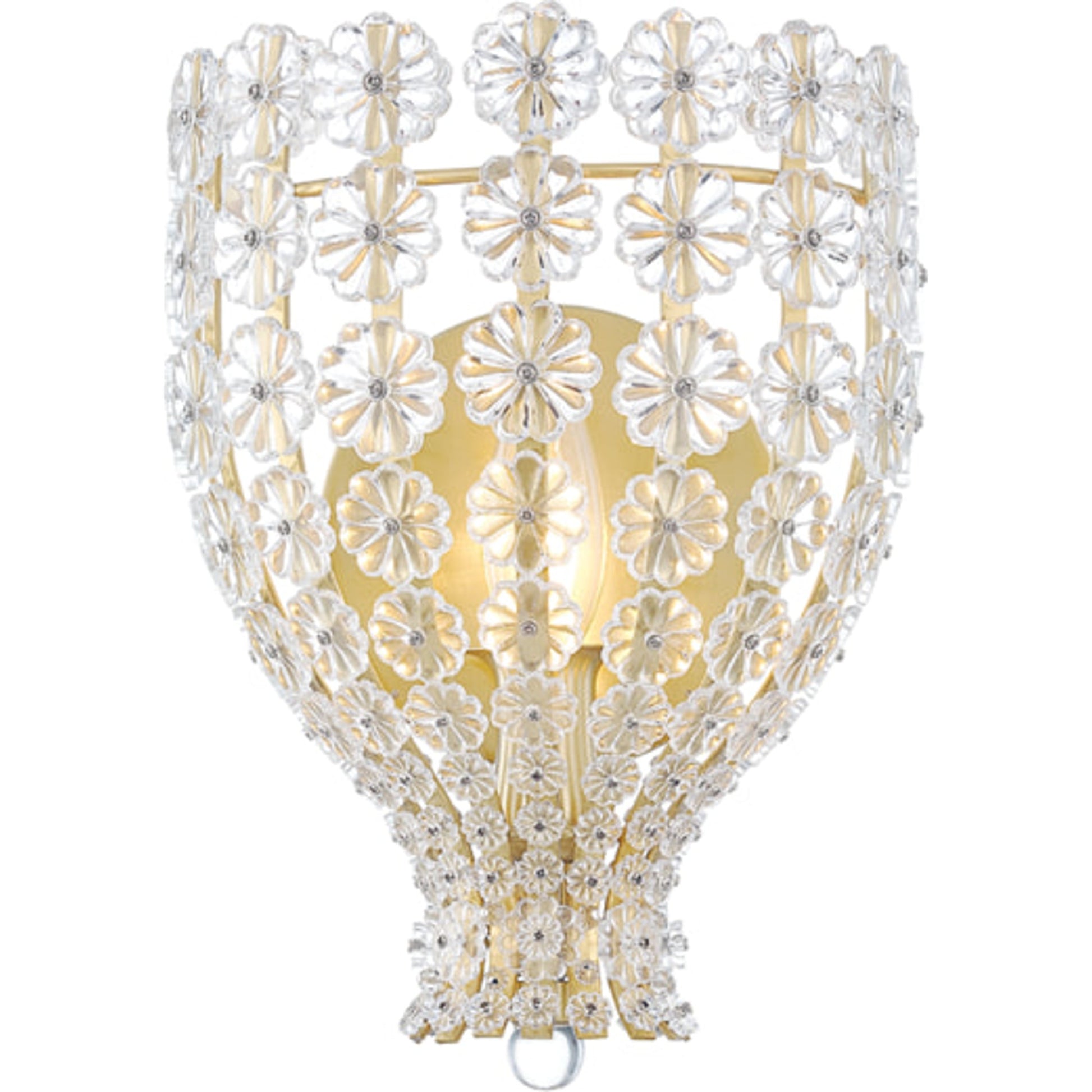 Floral Park Wall Sconce by Hudson Valley in polished nickel. Made from brass in a cottage & farmhouse style.