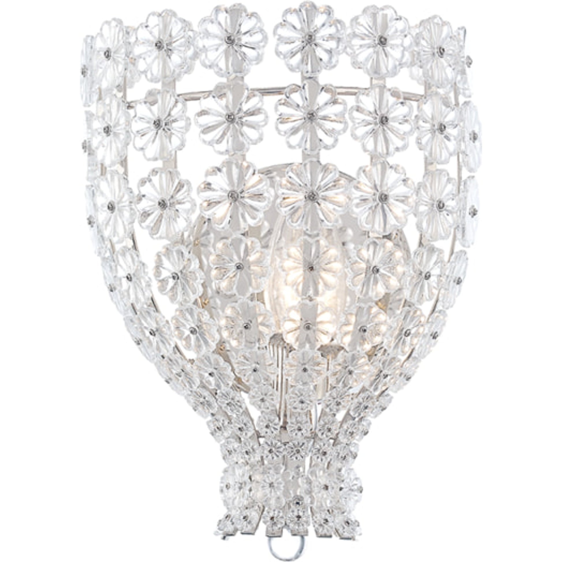 Floral Park Wall Sconce by Hudson Valley in polished nickel. Made from brass in a cottage & farmhouse style.