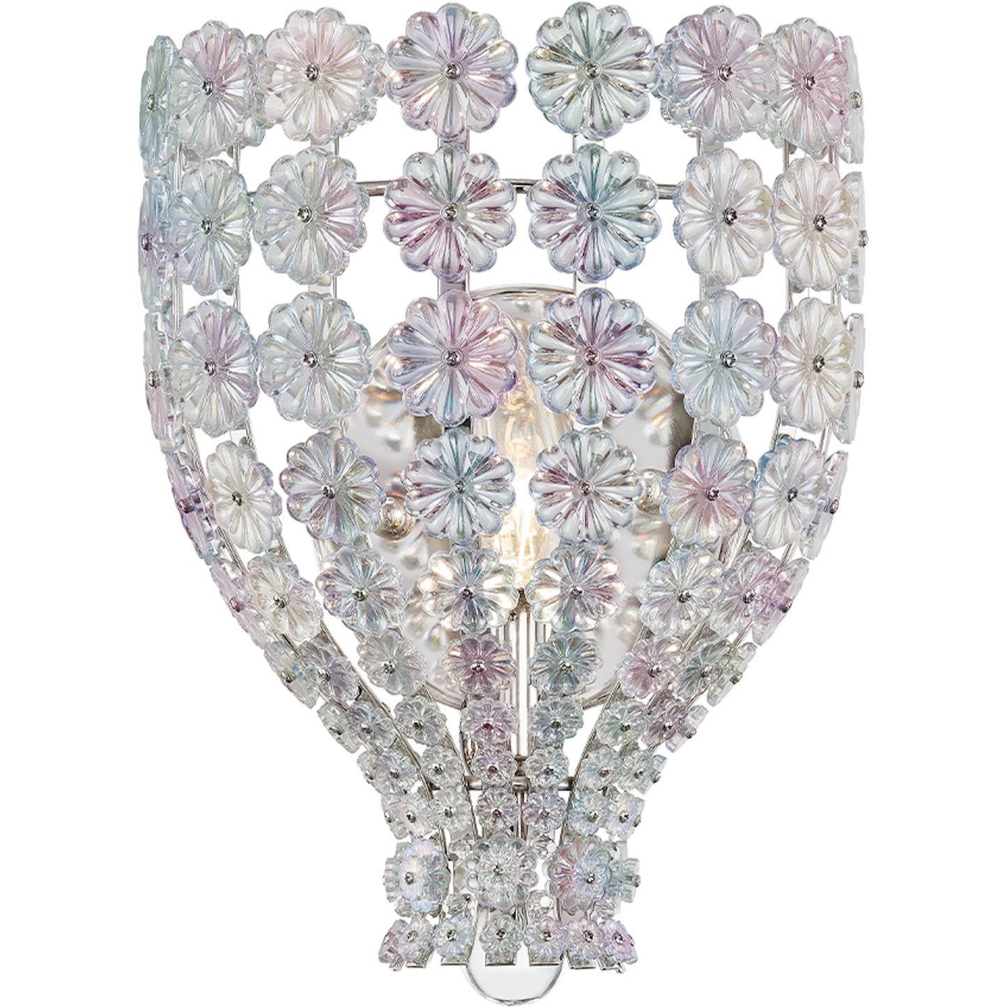 002 SR-762867 | Primary Silo | Floral Park Wall Sconce by Hudson Valley in polished nickel. Made from brass in a cottage & farmhouse style.