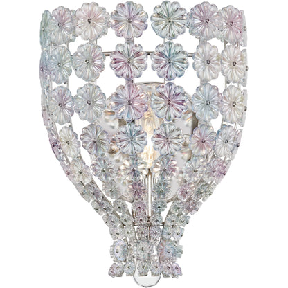 Floral Park Wall Sconce by Hudson Valley in polished nickel. Made from brass in a cottage & farmhouse style.