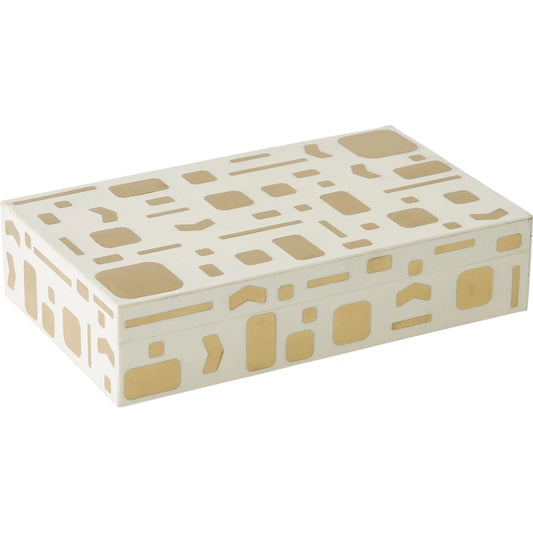 Brass Jali Box by Global Views. Made from mdf, resin, brass in a modern style.