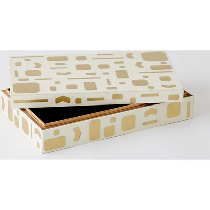 Brass Jali Box by Global Views. Made from mdf, resin, brass in a modern style.
