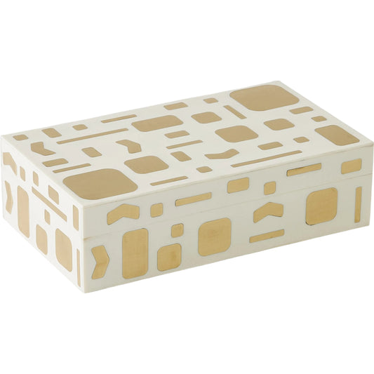 Brass Jali Box by Global Views. Made from mdf, resin, brass in a modern style.