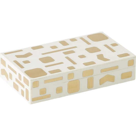 Brass Jali Box by Global Views. Made from mdf, resin, brass in a modern style.