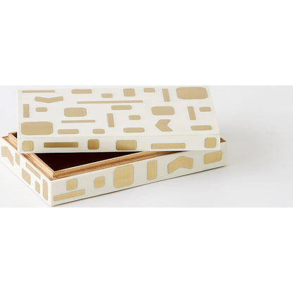 Brass Jali Box by Global Views. Made from mdf, resin, brass in a modern style.