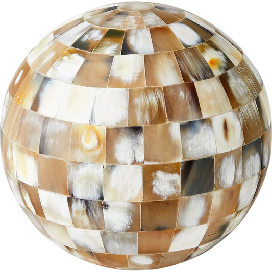 Horn Sphere by Global Views. Made from mdf, horn, buffalo bone, horn - bubalus bubalis - country of origin - india in a unique style.