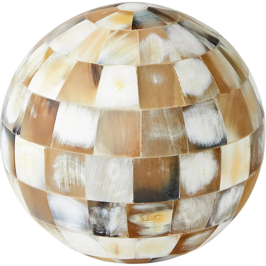 Horn Sphere by Global Views. Made from mdf, horn, buffalo bone, horn - bubalus bubalis - country of origin - india in a unique style.