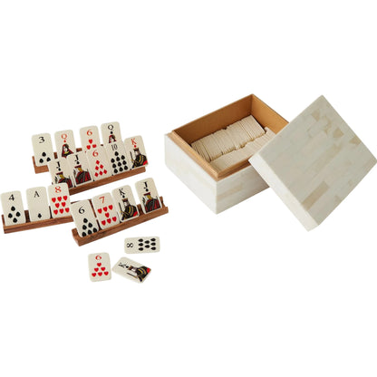 Boxed Bone Card Set by Global Views. Made from mdf, resin, aluminum, buffalo bone, horn - bubalus bubalis - country of origin - india in a traditional style.