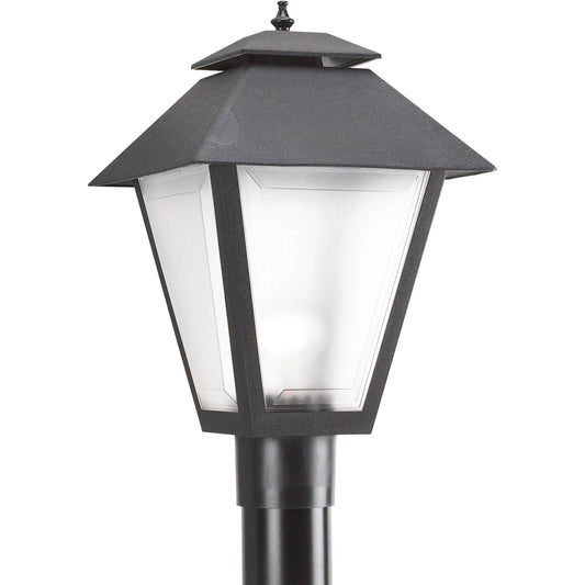 One Light Outdoor Post Lantern by Visual Comfort & Co. in black. Made from polycarbonate in a unique style.