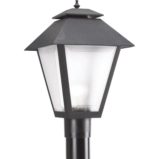 One Light Outdoor Post Lantern by Visual Comfort & Co. in black. Made from polycarbonate in a unique style.