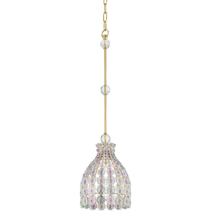 Floral Park Pendant by Hudson Valley in aged brass. Made from brass in a cottage & farmhouse style.