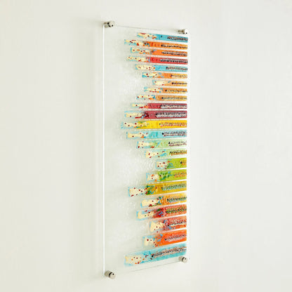 Sticks Fused Glass Wall Art by Global Views in sand, red, tan and clear. Made from unique in a eclectic & global style.