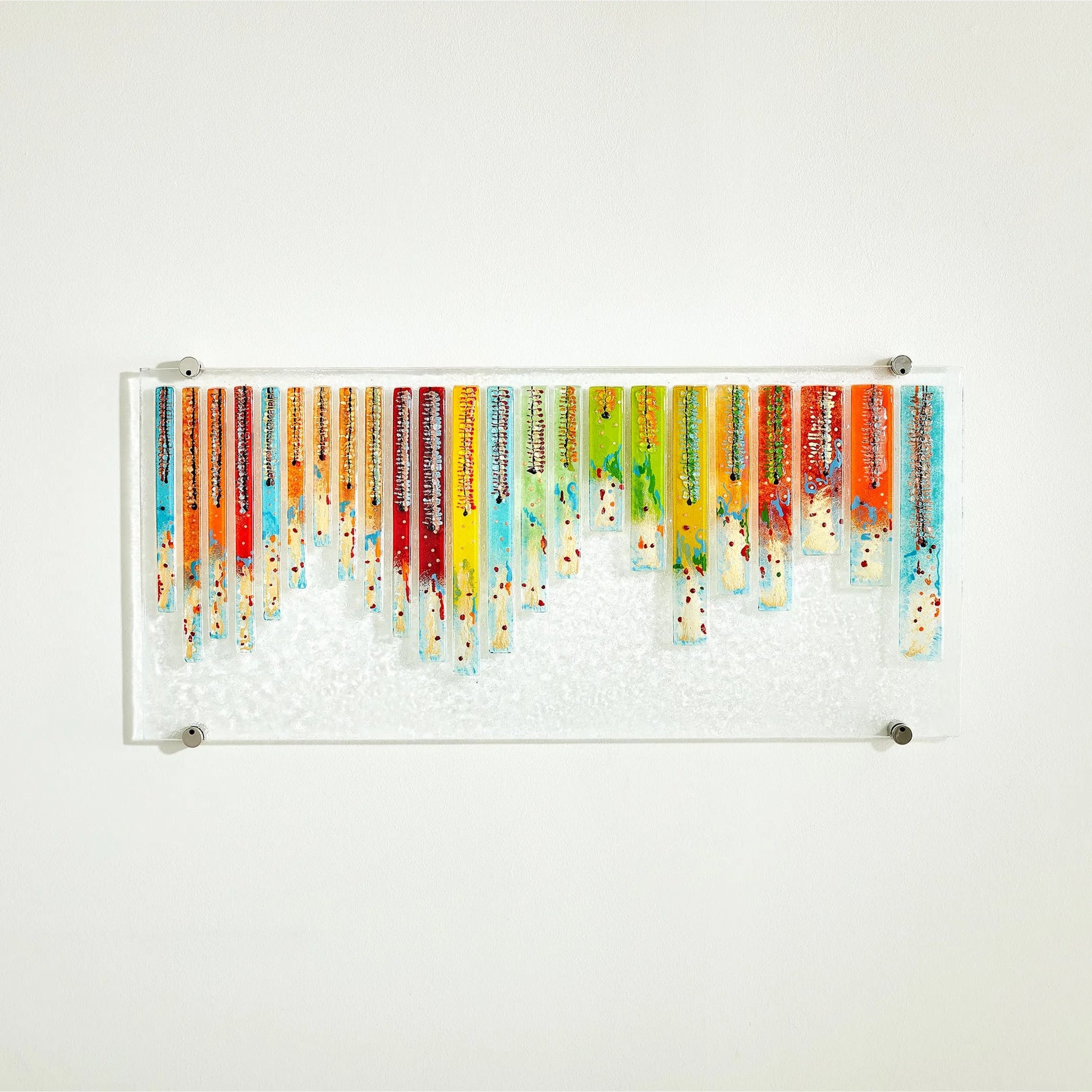 Sticks Fused Glass Wall Art by Global Views in sand, red, tan and clear. Made from unique in a eclectic & global style.
