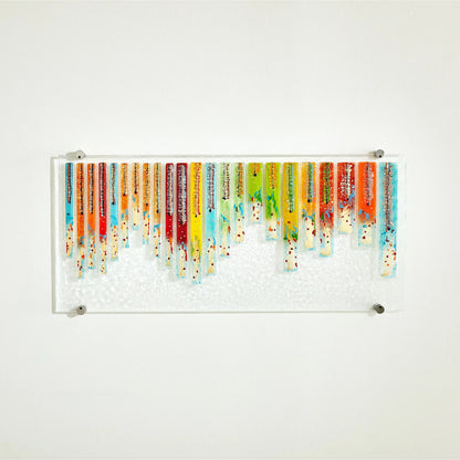 Sticks Fused Glass Wall Art by Global Views in sand, red, tan and clear. Made from unique in a eclectic & global style.