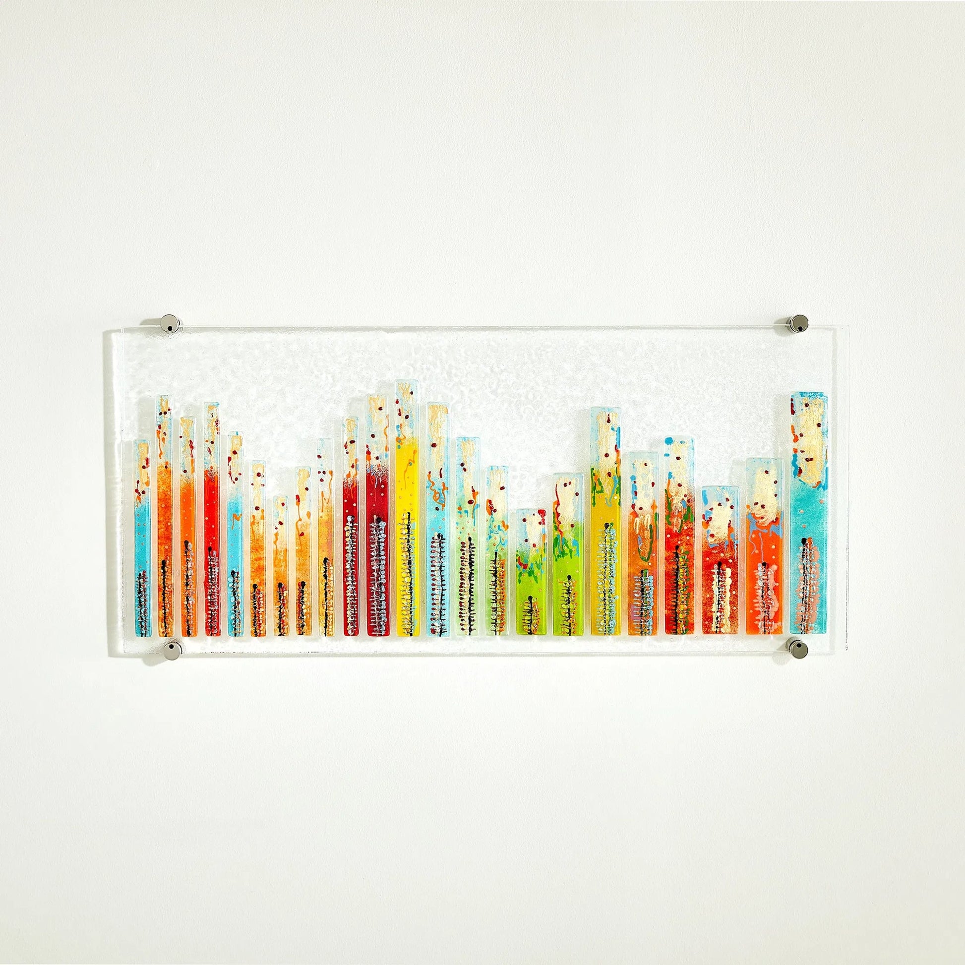 Sticks Fused Glass Wall Art by Global Views in sand, red, tan and clear. Made from unique in a eclectic & global style.