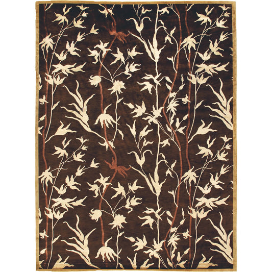 Milano Velvet 8212 Rug by Exquisite Rugs in brown, ivory. Made from wool, bamboo silk in a unique style.