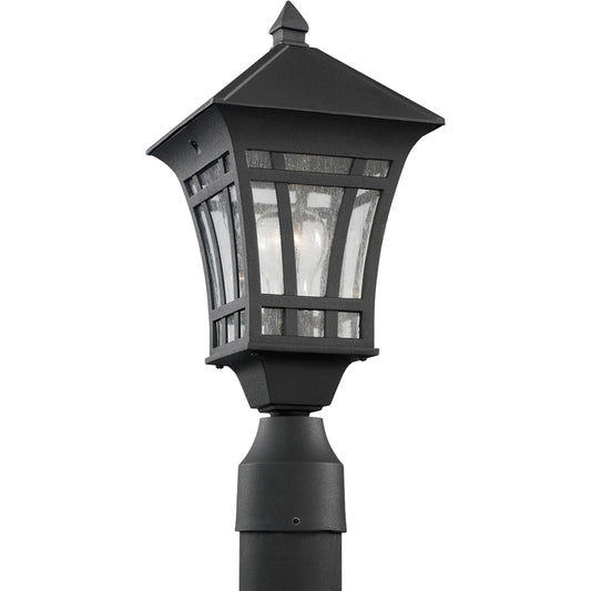 Herrington One Light Outdoor Post Lantern by Visual Comfort & Co. in black. Made from aluminum in a unique style.