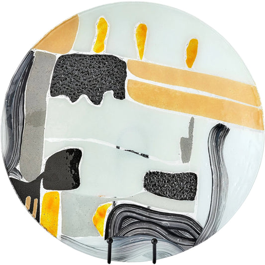 Cashmere Glass Charger by Global Views in natural. Made from art glass in a eclectic & global style.
