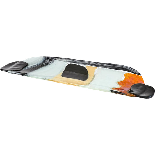 Cashmere Glass Platter by Global Views in natural. Made from art glass in a unique style.
