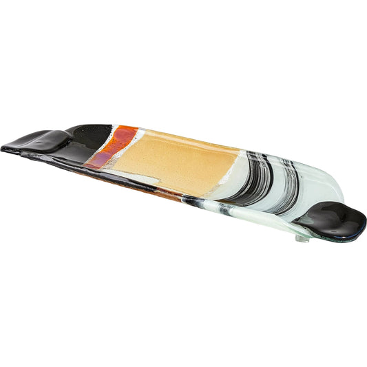 Cashmere Glass Platter by Global Views in natural. Made from art glass in a unique style.