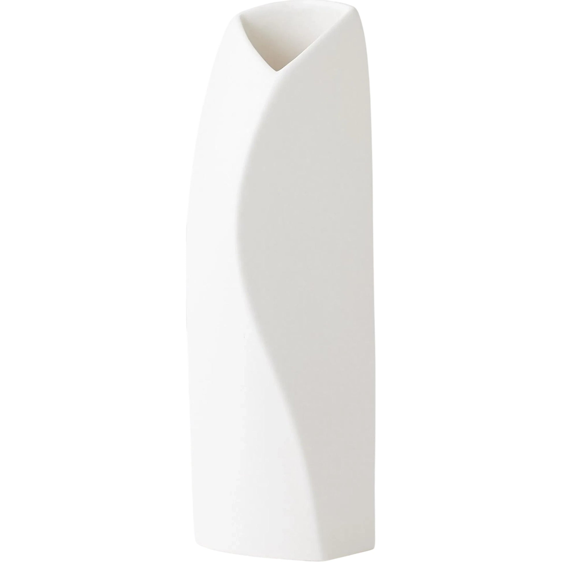 Willow Vase by Global Views in white. Made from ceramic in a modern style.