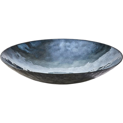 Obsidian Charger by Global Views in metallic black. Made from art glass in a eclectic & global style.