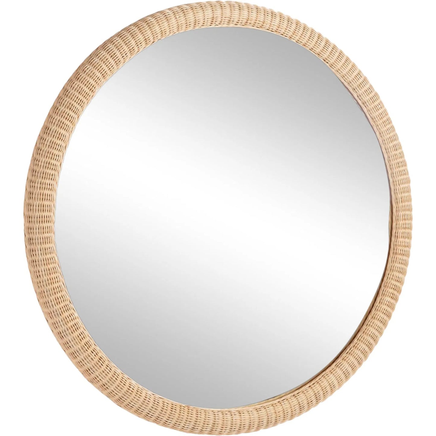 000 SI-2453005 | Primary Silo | Dunmore Round Wicker Mirror by Chelsea House in tan. Made from rattan in a transitional style.