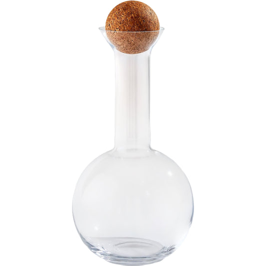 Chemistry Round Decanter with Cork Stopper by Global Views in natural. Made from glass, cork in a unique style.