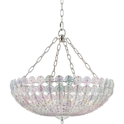 Floral Park Chandelier by Hudson Valley in aged brass. Made from brass in a cottage & farmhouse style.