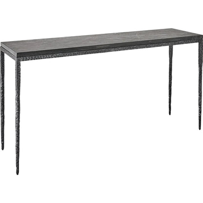 Forrester Console by Global Views in black and marble. Made from unique in a rustic style.