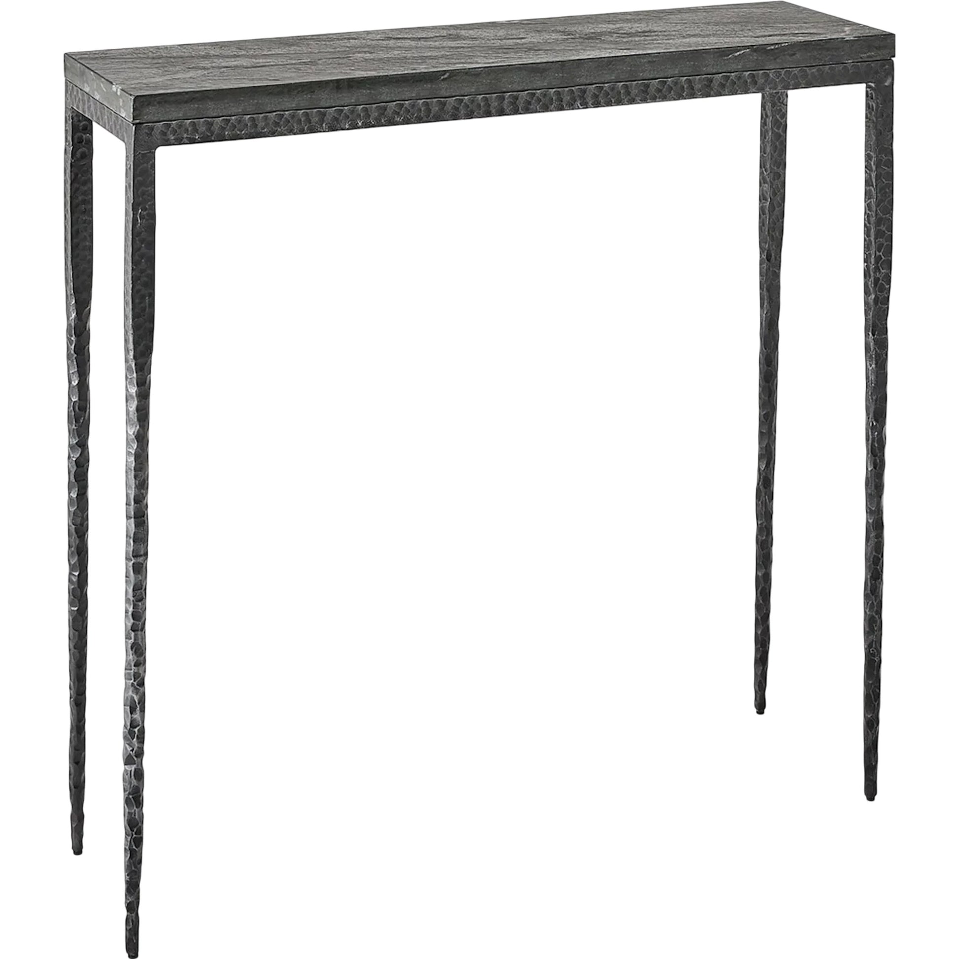 Forrester Console by Global Views in black and marble. Made from unique in a rustic style.