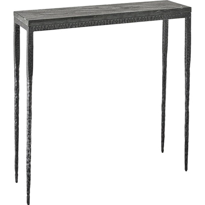 Forrester Console by Global Views in black and marble. Made from unique in a rustic style.