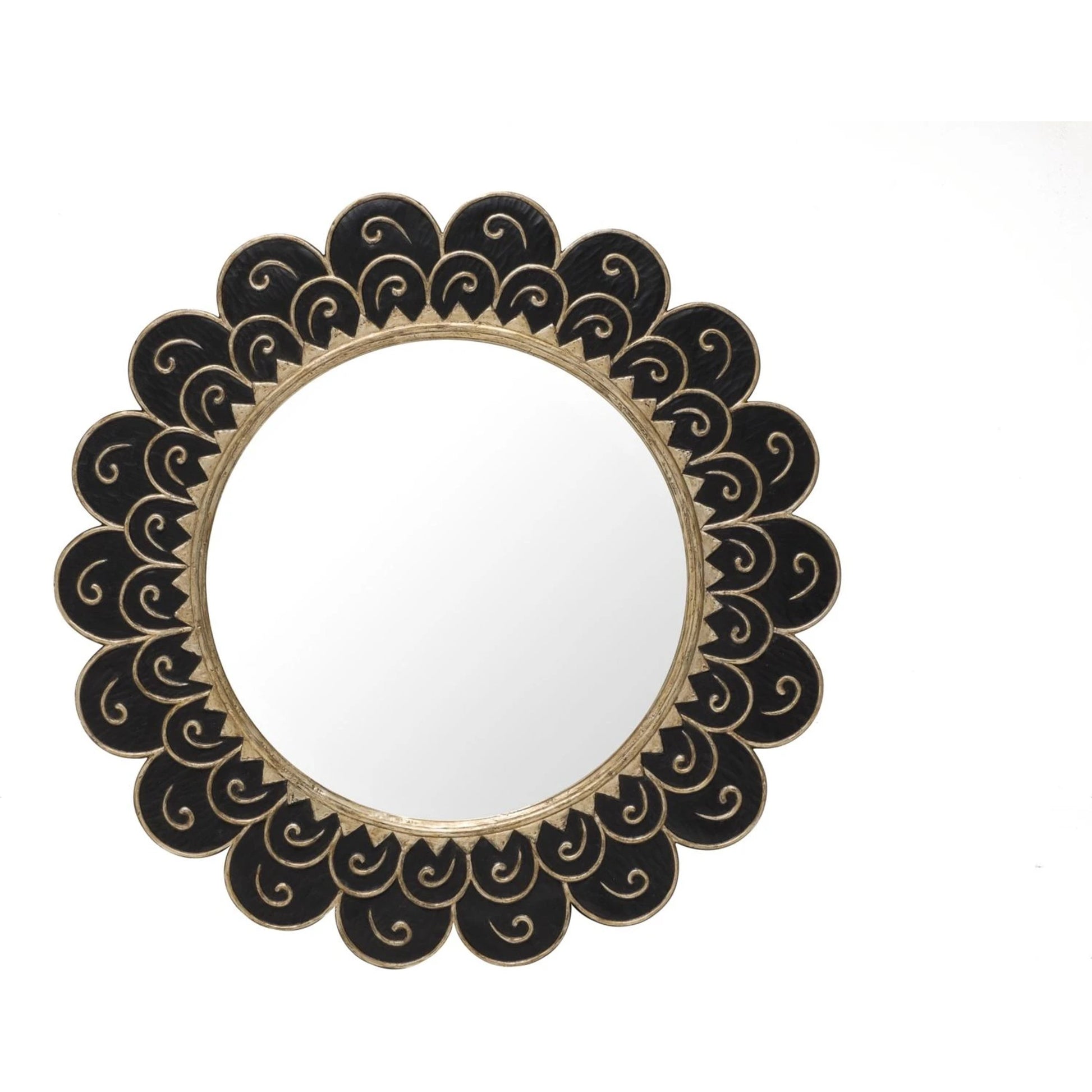Matte Black Mirror Gold Leaf by Maitland-Smith. Made from unique in a transitional style.