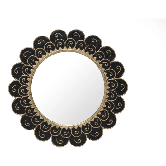 Matte Black Mirror Gold Leaf by Maitland-Smith. Made from unique in a transitional style.