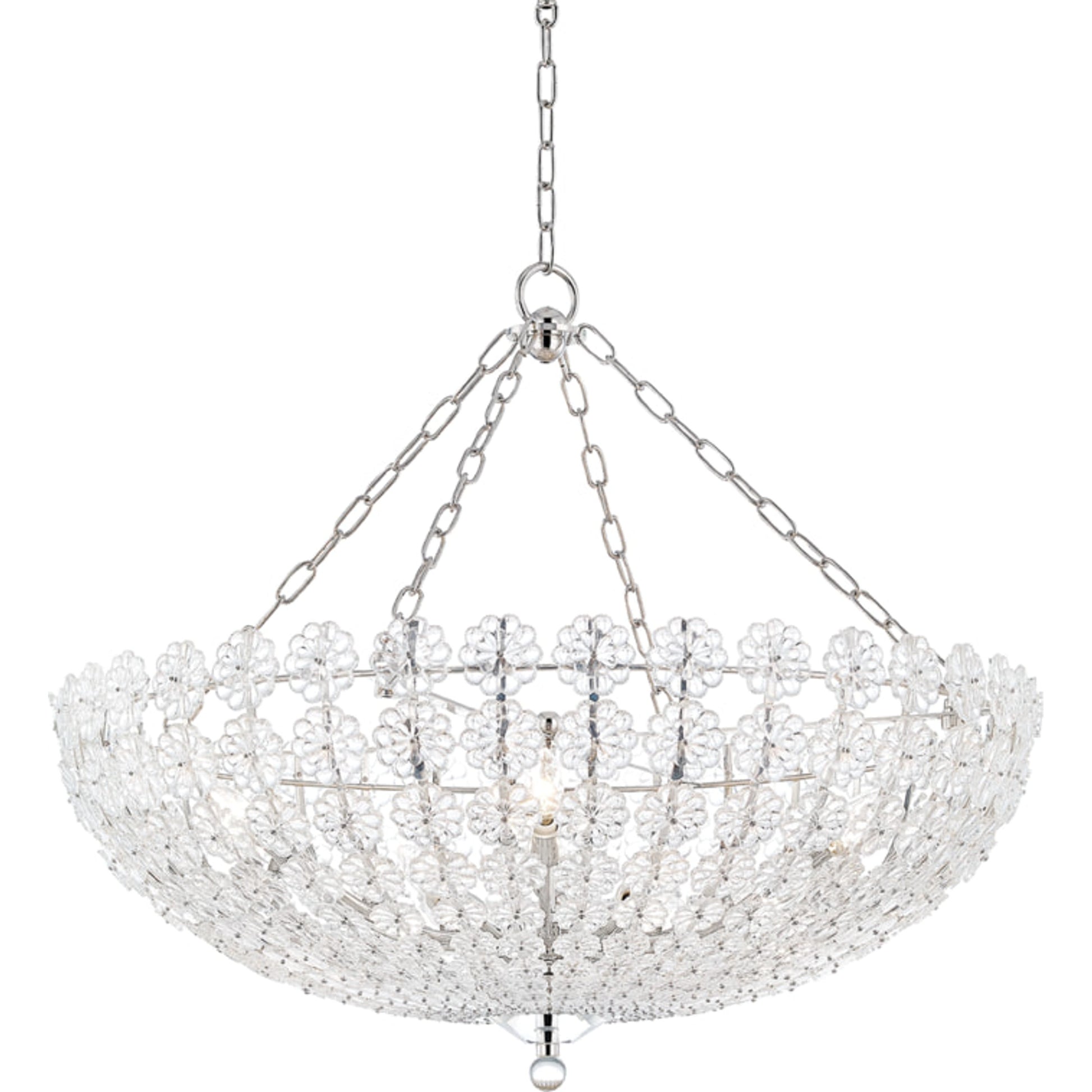 Floral Park Chandelier by Hudson Valley in aged brass. Made from brass in a cottage & farmhouse style.