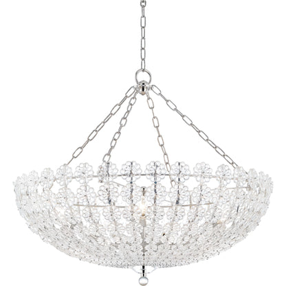 Floral Park Chandelier by Hudson Valley in aged brass. Made from brass in a cottage & farmhouse style.