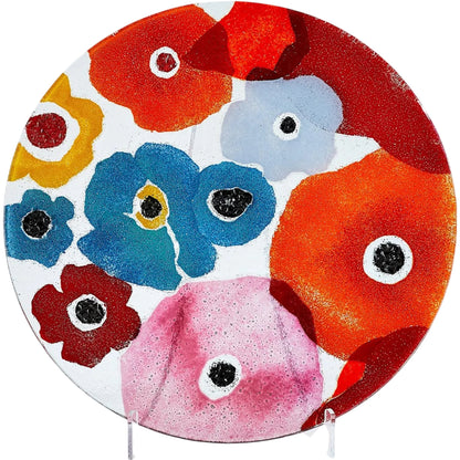 Fused Floral Vase by Global Views in clear. Made from unique in a eclectic & global style.