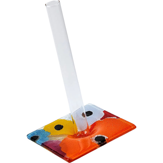 Fused Floral Vase by Global Views in clear. Made from unique in a unique style.