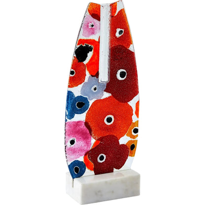 Fused Floral Flat Vase by Global Views in clear. Made from unique in a eclectic & global style.